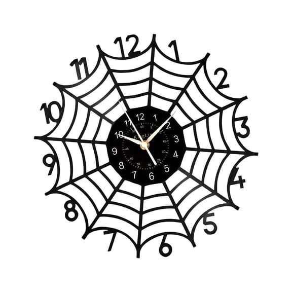 Large Wall Clock Spiders Web Analog Operated for Living Room Bedroom