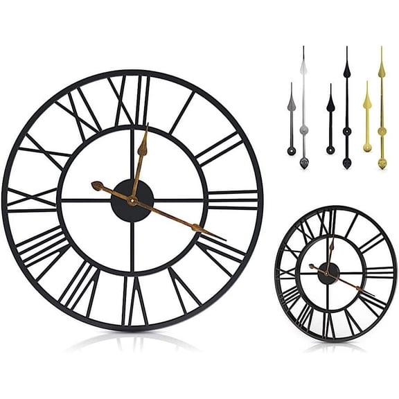 Large Wall Clocks - 30" - Thick Frame - Oversized Centurion - Roman Numeral - Battery Operated Silent Wall Clocks -Farmhouse Wall Clocks - Metal Round Clocks - USA Owned