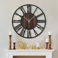 thumbnail image 1 of Large Wall Clocks,Silent,Non Ticking,Battery Operated Big Retro Round Modern Wood Wall Clock for Living Room, Bedroom,Dinning Room,Farmhouse,Office,Home Decor-20 Inch(Black-Roman Numerals), 1 of 17