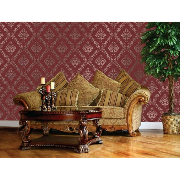 Large Wall Damask Stencil Faux Mural Design #1008 20" x 22 3/8"