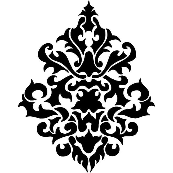 Large Wall Damask Stencil Faux Mural Design #1011 (11" x 13 1/4")