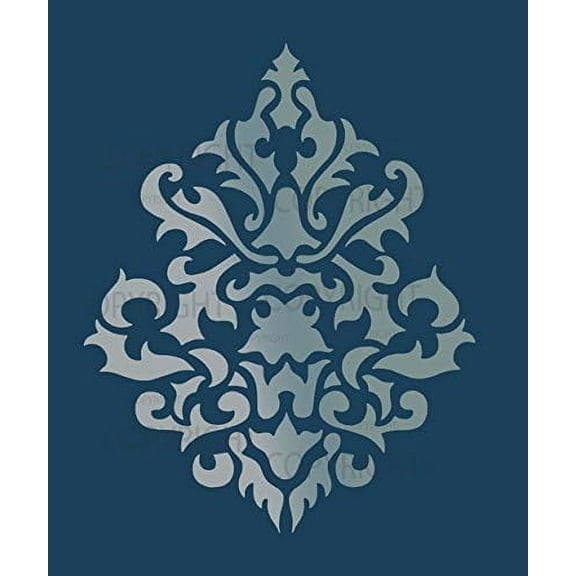 Large Wall Damask Stencil Faux Mural Design #1011 (15" x 18 1/4")
