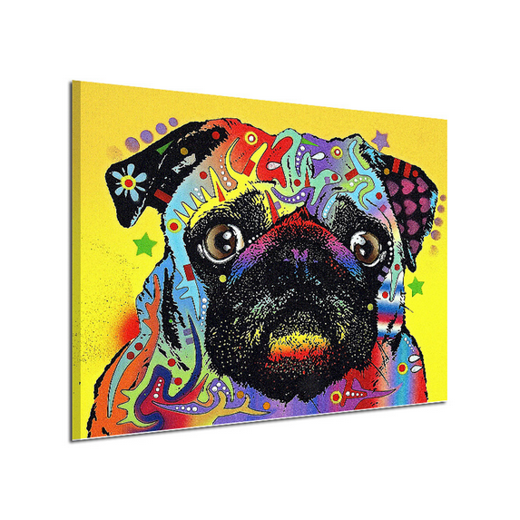 Large Wall Decor Dog Oil Paintings Canvas Prints Dog Wall Decor for Livingroom or Bedroom(Framed Ready to Hang)