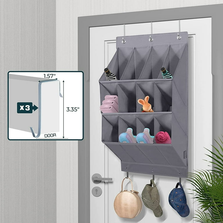 Large Wall Mount Closet Organizer, Grey Shoes Storage Pouch, Over