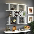 thumbnail image 1 of Large Wall Mounted 3 Tier  Rustic Bottle Wine Rack,Multifunctional Wooden Wall Mounted Wine Rack,Storage Rack with Wine Glass Holder,mounted wall Storage winerack Rack for Home Bar Dining Room Decor, 1 of 10