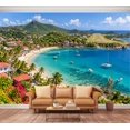 Large Wall Mural Coastal Village Beach Peel and Stick Wallpaper Beach ...