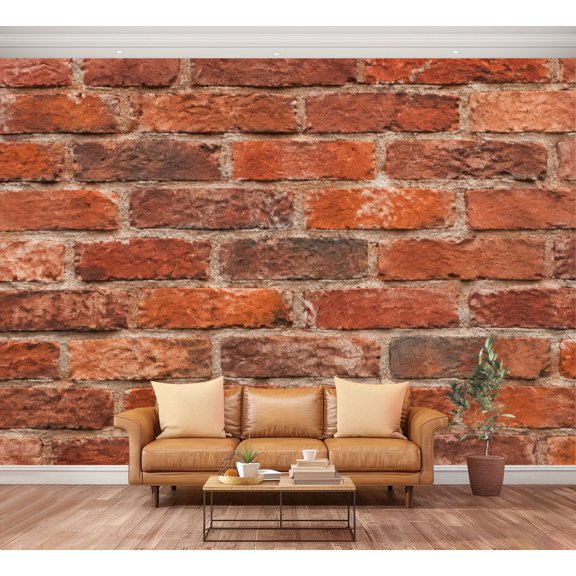 Large Wall Mural Industrial Red Brick Wall Peel and Stick Wallpaper Solid Weathered Simple Surface Urban Removable Self-Adhesive Vinyl Wall Decor for Living Room Bedroom Nursery 100"x144"