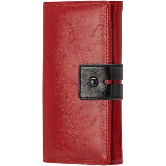 Large Wallet for Women Leather  Blocking Compact Card Holder Bifold Wallets With Zipper  Pocket