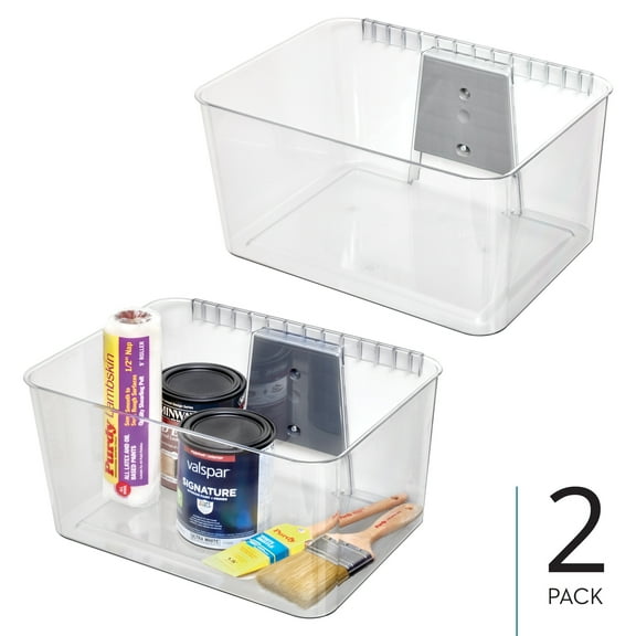 Large Wallspace Storage Bin and Bracket - Wall-Mounted Storage Bins for Garage, Laundry Room, and Pantry