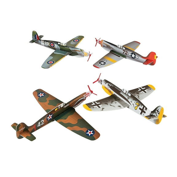 Large War Plane Gliders - Party Favors - 12 Pieces