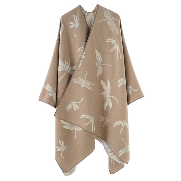 Large Warm Shawl Wrap Reversible Poncho Winter Accessory Casual Crop Blanket Open Front Oversized Shawl for Ladies