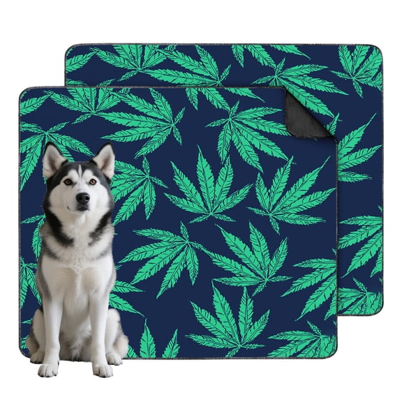 Large Washable Pee Pads for Dogs Featuring Floral Designs, Absorbent Reusable Mat with Grip Backing for Hard Surface Floors (Plant patterns, 35"x41")