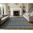 thumbnail image 1 of Large Washable Rugs 9x12 Modern Abstract Accent Carpet Non-Slip Backing Non-Shedding Contemporary Floor Cover Striped Transitional Mat OfficeBlue, 1 of 8