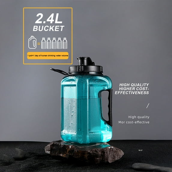 Large Water Bottle under $5! kkbbma Large Capacity Sports Water Bottle, 2.4L Fitness Water Jug for Men Women, Summer Hydration Bottle with Marker, Leakproof Gym Water Container, Reusable Drink Bottle