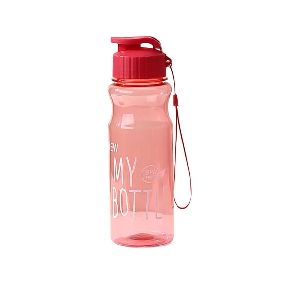 Large Water Bottle, Clear Plastic Water Bottle, Plastic BottleswithLids, Bpa Free Water Bottle, Pet Material, 32 Oz Capacity, Red Accent, Portable Water Bottle, Flip Top