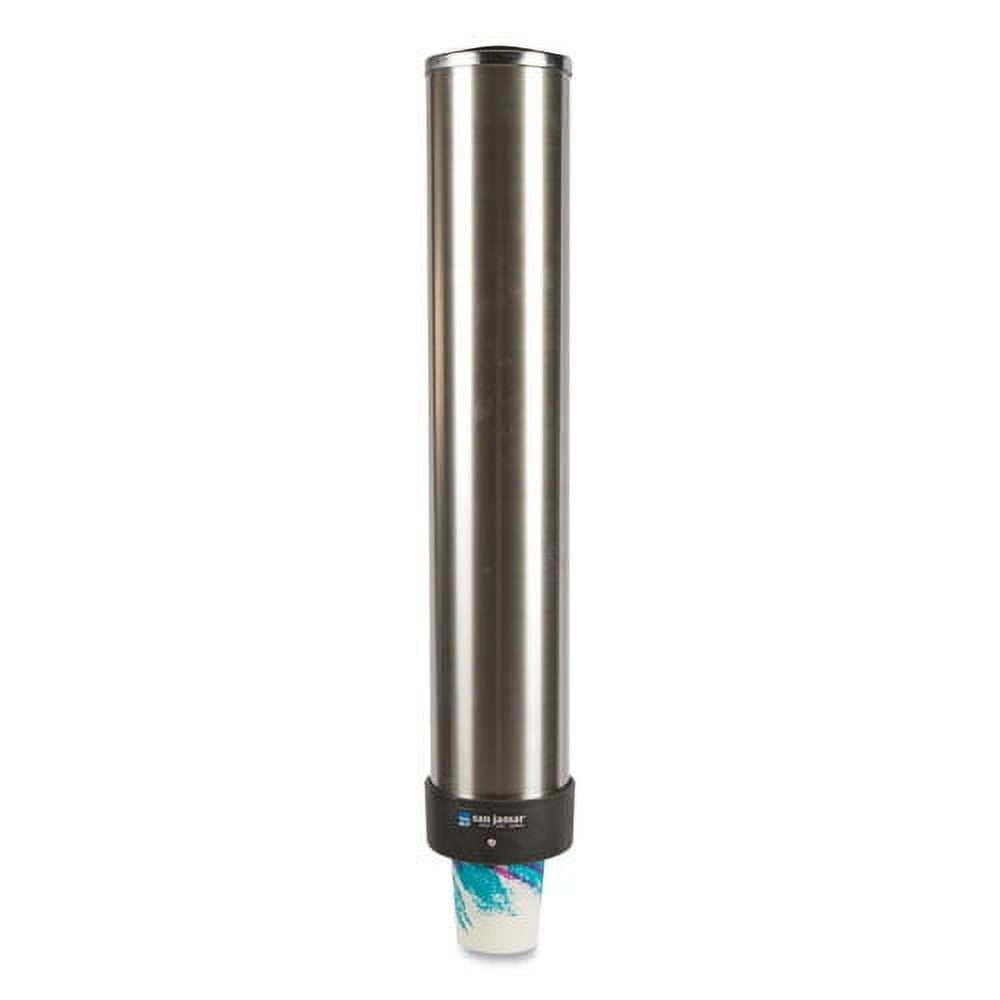 Large Water Cup Dispenser with Removable Cap, For 12 oz to 24 oz Cups, Stainless Steel Large Water Cup Dispenser with Removable Cap, For 12 oz to 24 oz Cups, Stainless Steel