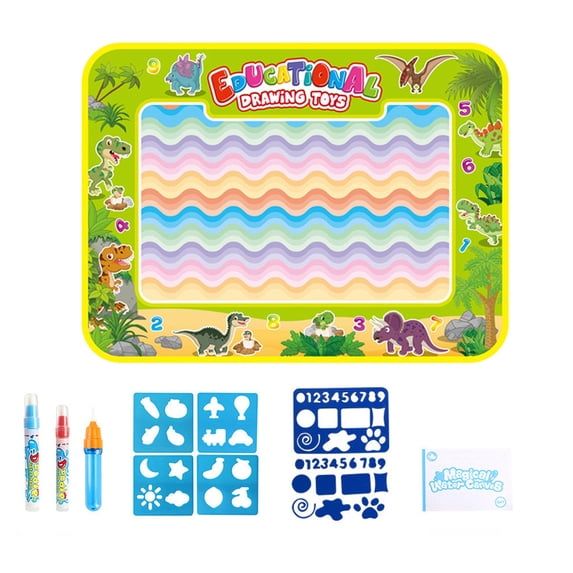 Large Water Doodle Mat 31.5 x 23.6 Inches Reusable Magic Drawing Canvas with Pens and Stencils for Mess-Free Creative Art Education and Painting