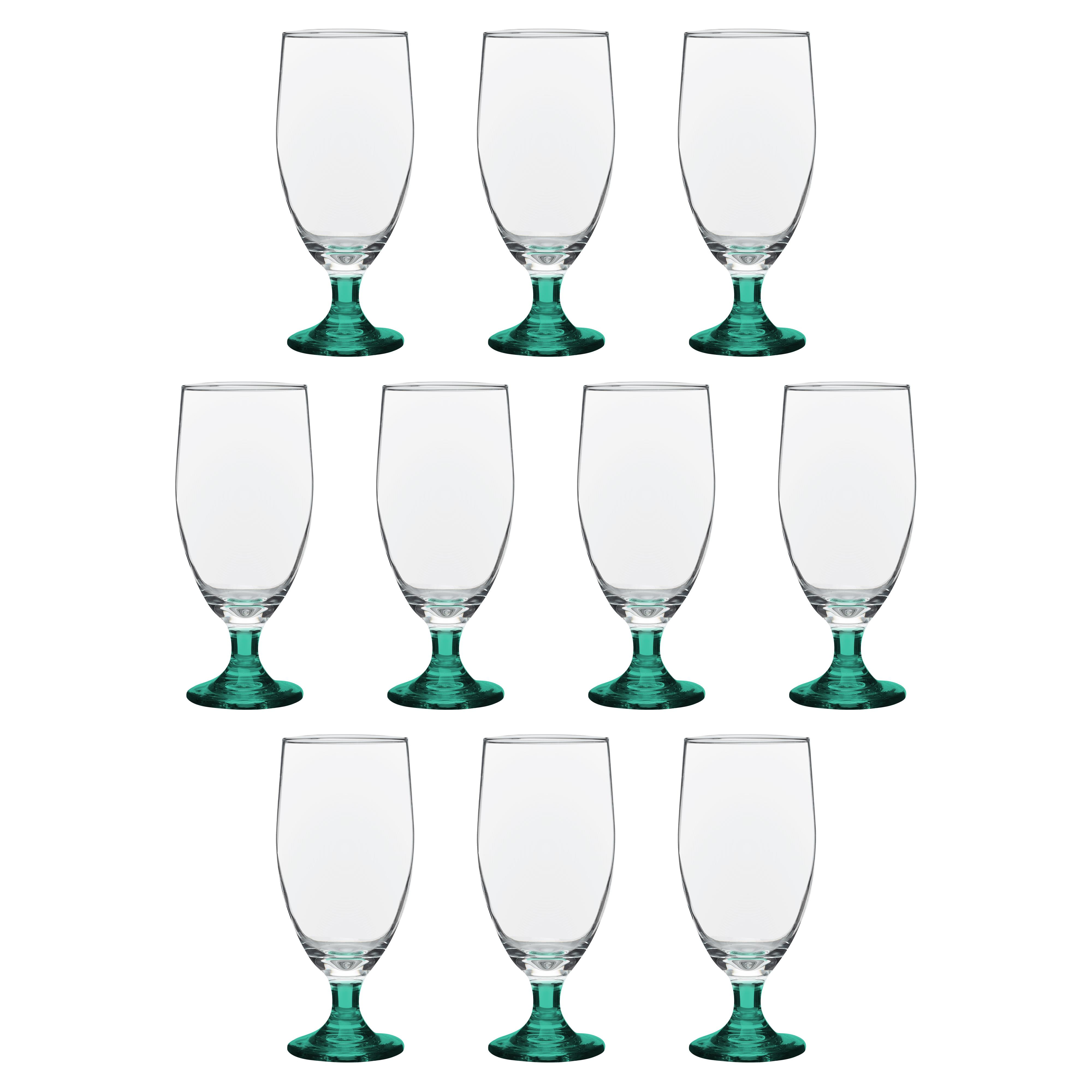 Set of 4 American Future LICORICE 5 Oz Wine Glasses, 5 7/8, Shiny Black,  Black Glass, Wine Goblet 