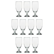 Large Water Goblet Glasses by Toscana, 20 Oz Set of 10, Large Iced Tea Stemmed Footed Glass Glassware, Clear