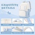 thumbnail image 1 of Large Water-Resistant Lightweight School Backpack for Students, Breathable Cushioned Shoulder Strap College Bookbag with Coin Purse Blue, 1 of 7