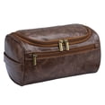thumbnail image 1 of Large Water-Resistant Travel Toiletry Bag Organizer Dopp Kit for Men Outdoor Trips and Daily Travel(Coffee,25*13*14cm), 1 of 7