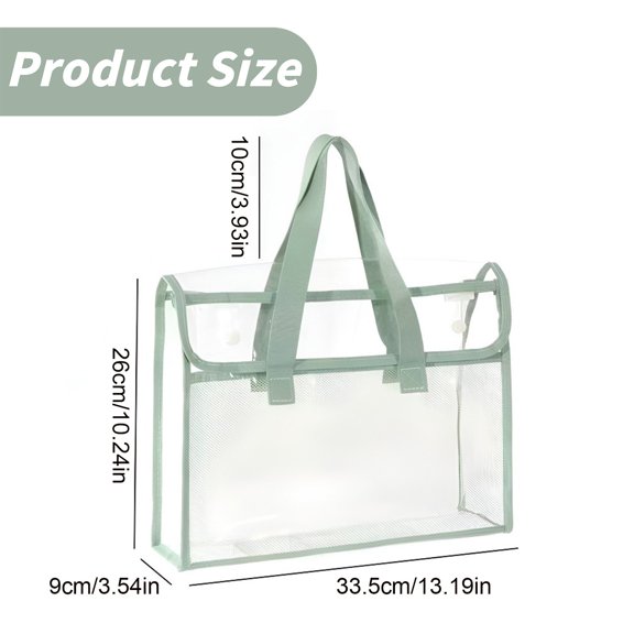 Large Waterproof Clear Handheld File Storage Organizer, Document Carry Bag, Sky Blue