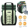 thumbnail image 1 of Large Waterproof Insulated Cooler Backpack, 40 Cans Double Deck Leak Proof Cooler Backpack with Padded Top Handle, Mesh Pocket for Camping BBQ Picnic, Green, 1 of 13