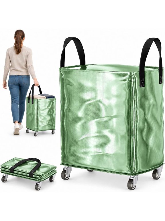 Large Waterproof Moving Bag Wheels Rolling Grocery Bag,Heavy-Duty Storage Tote with Wheels, Holds Up to 110 lbs for Moving, College Dorms, Groceries & Home Storage