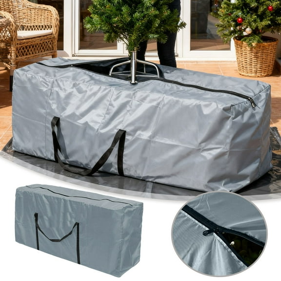 Large Waterproof Patio Cushion Storage Bag - 48.03 Inch Heavy Duty Cover with Zipper for Outdoor Furniture, Christmas Tree, Pool Accessories & Garden Gear
