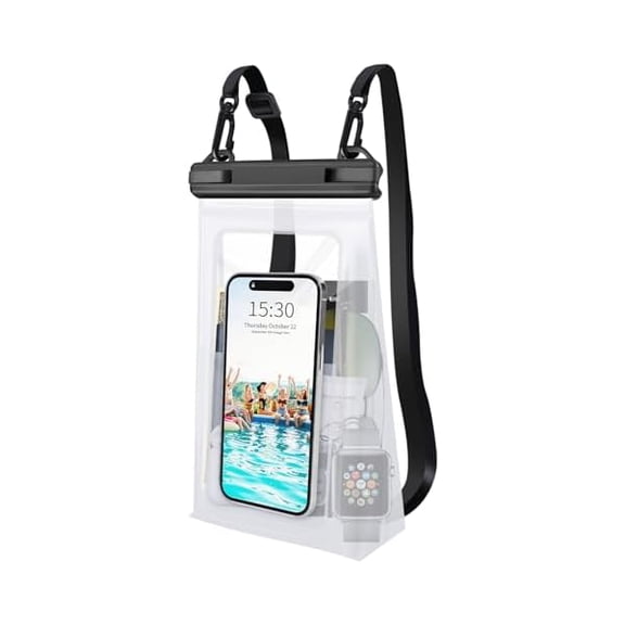 Large Waterproof Phone Pouch Floating, Universal Waterproof Phone Case for iPhone 14 Plus 13 Pro Max 12 11 Samsung S23 S22 up to 7.2'', IPX8 Water Proof Cell Phone Dry Bag for Beach Swimming