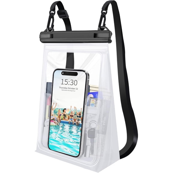 Large Waterproof Phone Pouch Floating, Waterproof Phone Case for iPhone 15 14 Pro Max 13 12 Plus 11 XS XR X Samsung up to 8.5'', IPX8 Water Proof Cell Phone Dry Bag for Beach Swimming Kayaking