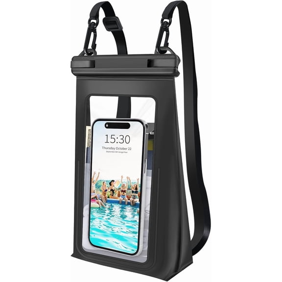 Large Waterproof Phone Pouch Floating, Waterproof Phone Case for iPhone 15 14 Pro Max 13 12 Plus 11 XS XR X Samsung up to 8.5'', IPX8 Water Proof Cell Phone Dry Bag for Beach Swimming Kayaking