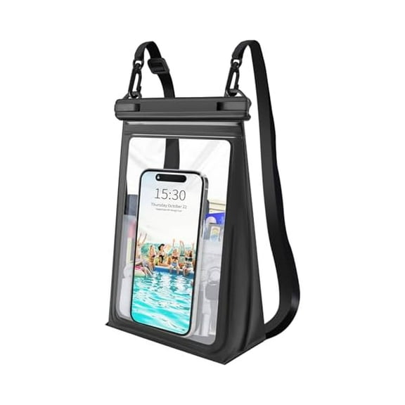 Large Waterproof Phone Pouch Floating, Waterproof Phone Case for iPhone 15 14 Pro Max 13 Plus 12 11 X XS XR Samsung S23 S22 up to 8.5'', Water Proof Phone Dry Bag for Swimming Kayaking Black