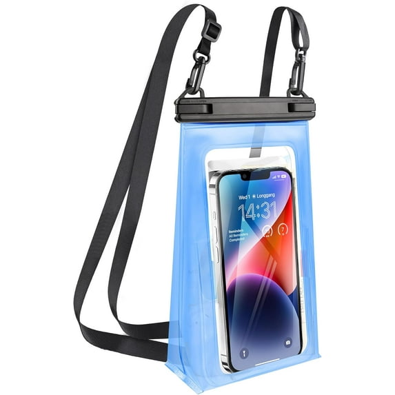 Large Waterproof Phone Pouch Universal Phone Waterproof Case for iPhone 15 14 13 12 11 Pro Max Galaxy S22 S21 IPX8 Water Proof Dry Bag with Wide Lanyard Waterproof Pouch for Swimming Rafting