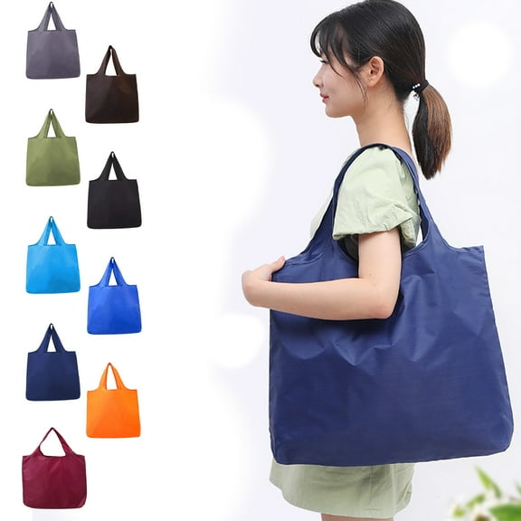 Large Waterproof Shopping Bag | Foldable Grocery Tote | Multi-color Reusable Cloth Carryall | Portable Folding Storage Bag | 53x38x10cm | 1 Pack | Durable Material