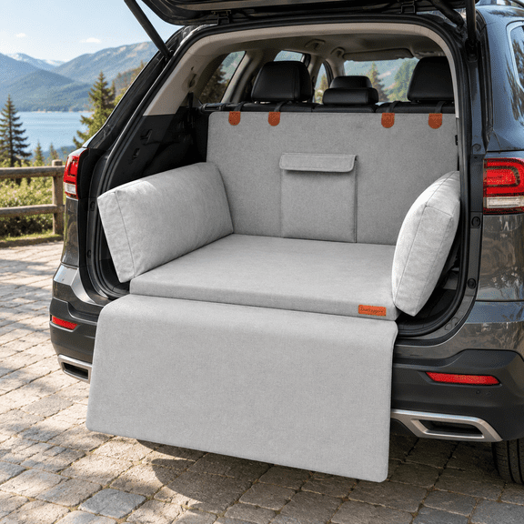 Large Waterproof Suede-Like SUV Dog Cargo Liner with Memory Foam Support