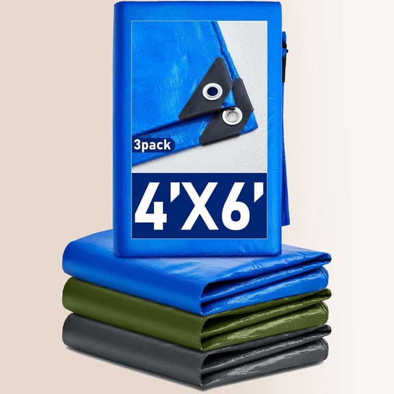 Large Waterproof Tarp Heavy Duty Poly Tarpaulin with Grommets Multipurpose Protective Cover for Home Boats Cars Camping RV Pool Tent