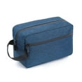 thumbnail image 1 of Large Waterproof Toiletry Bag for Travel & Commute, Navy Blue, for Men & Women, with Zippered Compartments, 8.66x6.3x3.94 in, 1 of 10