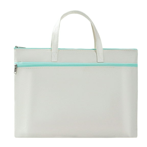 Large Waterproof Zipper Pouch, Foldable Document Storage Bag, Double Pocket File Holder, Portable Travel Organizer for Office Use