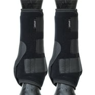 Iconoclast Hind Tall Orthopedic Support Boots For Horses - Black, Size L, Patented Double Sling