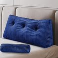 thumbnail image 1 of Large Wedge Pillow Headboard, Twin Triangular Headboard Pillow, Reading Pillow Standard Bed with a Roll Pillow for Bed Sitting Up Sleeping, Backrest Cushion Headboard Gap Pillow for Back, Blue, 1 of 18