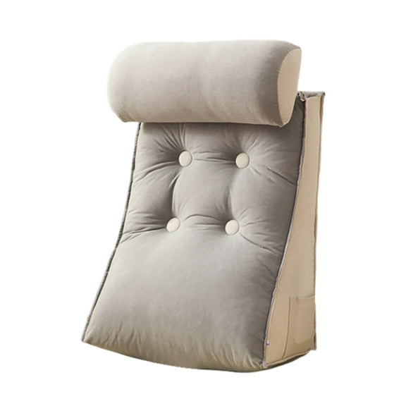 Large Wedge Pillow for Sitting Up in Bed - Triangle Back Support Cushion with Removable Washable Cover, Reading & Gaming Pillow for Adults, Orthopedic Bed Rest Pillow (17.7x21.6x9.8in)