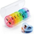 thumbnail image 1 of Large Weekly Medicine Organizer 2 Times a Day Travel Pill Box Case for Pills, Vitamins, Fish Oil, Supplements, Rainbow, 1 of 9