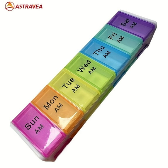 Large Weekly Pill Organizer, 7 Day Pill Box, Travel Pill Case, Daily Pill Dispenser Holder Container for Medicines Vitamin Finish Oil ,Portable medicine organizer(White)