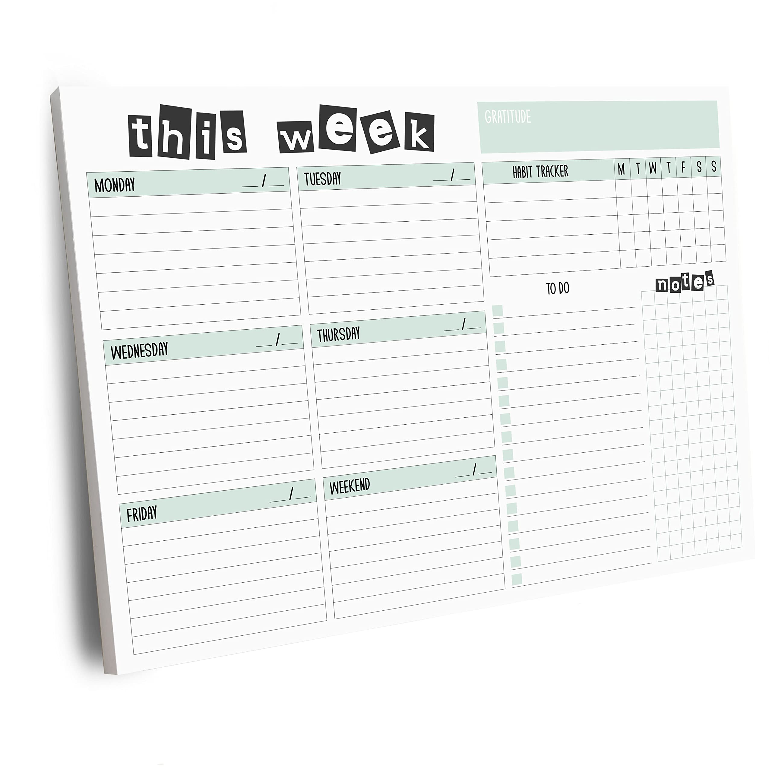 Large Weekly Planning Pad and Matching Notepad, 52 Letter Size TearOff