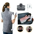 thumbnail image 1 of Large Weighted Heating Pad for Neck and Shoulders,40"x24" Electric Heated Neck Shoulder Wrap - 3 Heat Settings,Auto-off with Countdown-(Gray), 1 of 11