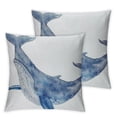 thumbnail image 1 of Large Whale Watercolor' Animal Throw Cushion Pillow Cover for Living Room, Sofa, 1 of 7