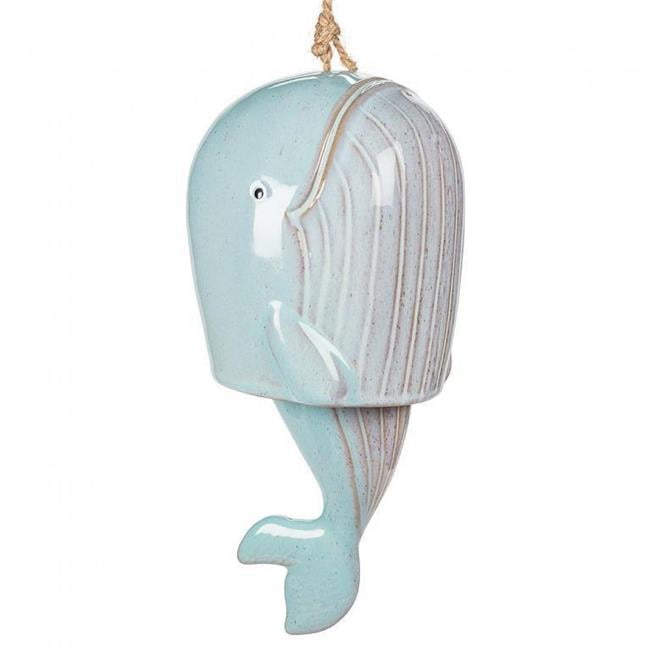 Large Blue Ceramic Whale Coastal Wind Chime