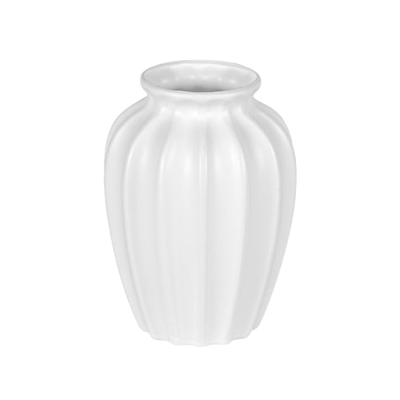Large White Art Style Vase, 9.5" Imitation Ceramic Plastic Vase for Home Decor, Modern Centerpiece for Living Room, Dining Table, Office Reception
