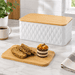 Large White Embossed Bread Box With Lid - Walmart.com